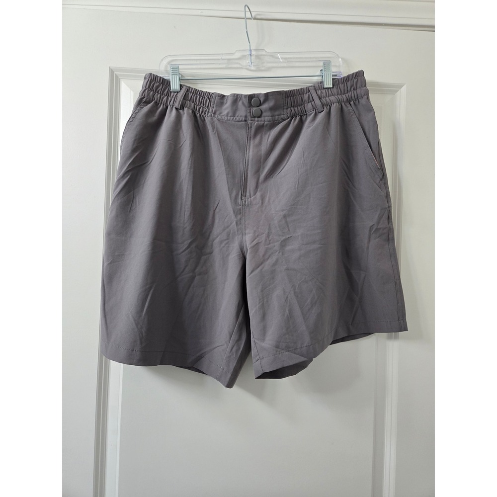 Burlebo Performance Everyday Shorts Mens XXL Grey Elastic Waist Hiking Fishing
